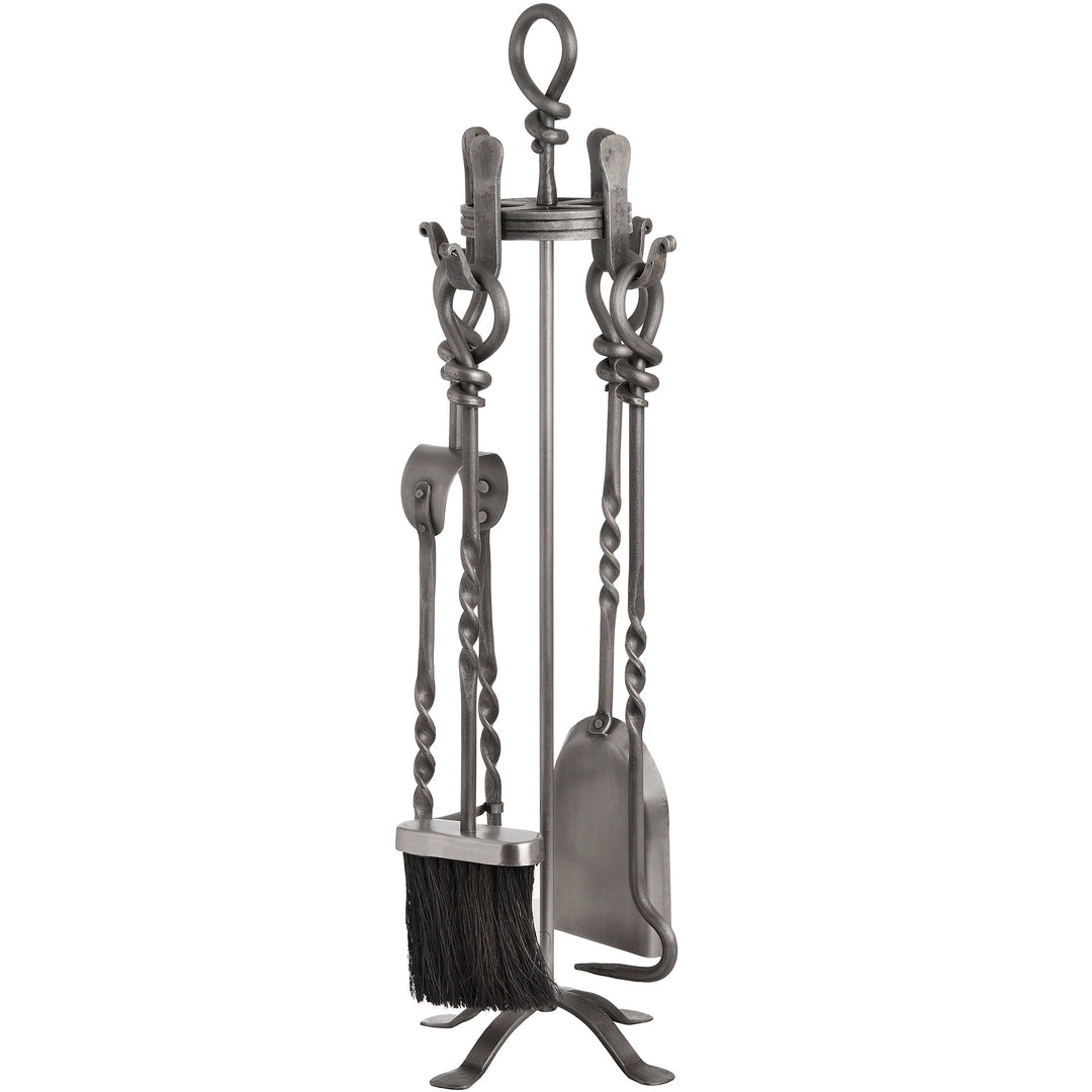 Hand Turned Loop Top Companion Set - Silver Finish
