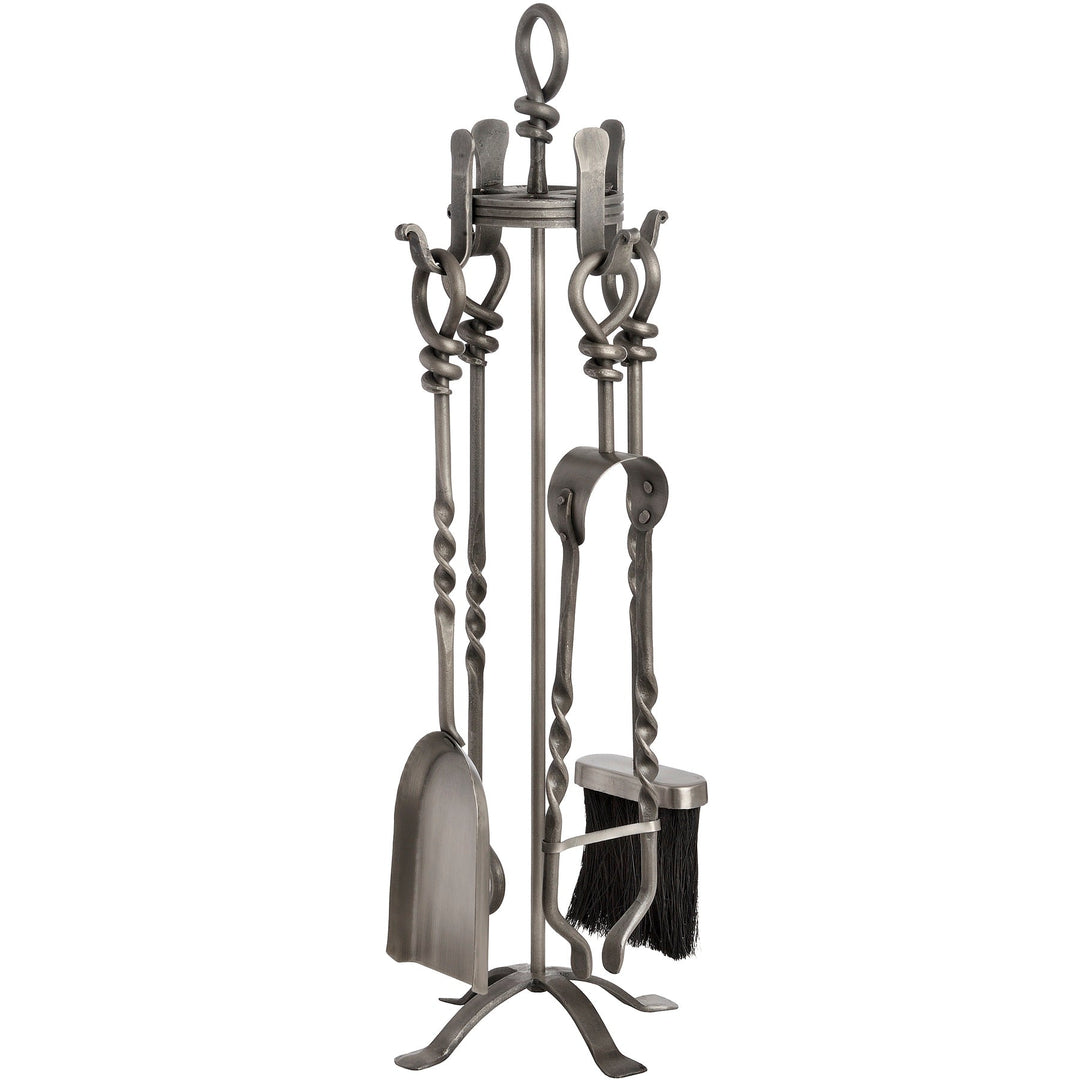 Hand Turned Loop Top Companion Set - Silver Finish