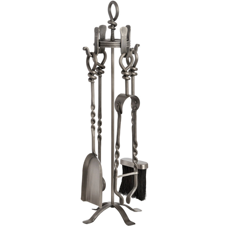 Hand Turned Loop Top Companion Set - Silver Finish