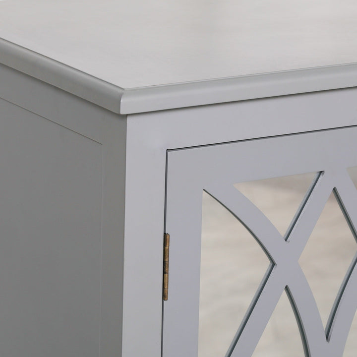Breakfront Grey Mirror Front Small Sideboard