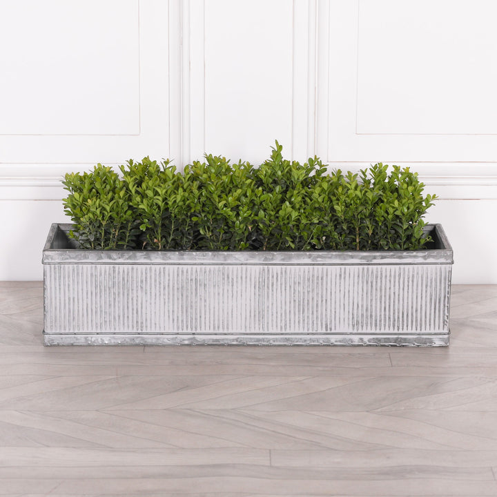 Large rectangle galvanised steel window box planter