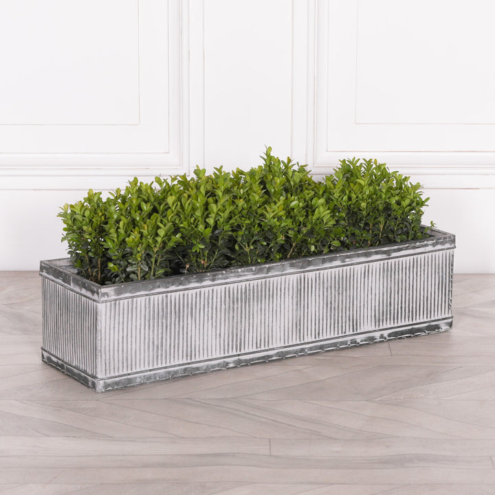 Large rectangle galvanised steel window box planter