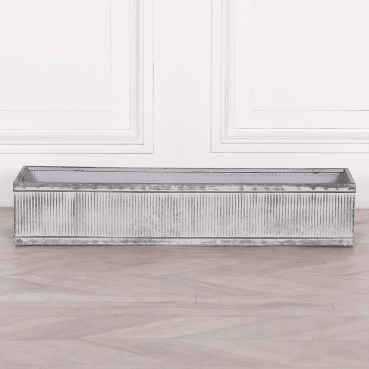 Large rectangle galvanised steel window box planter