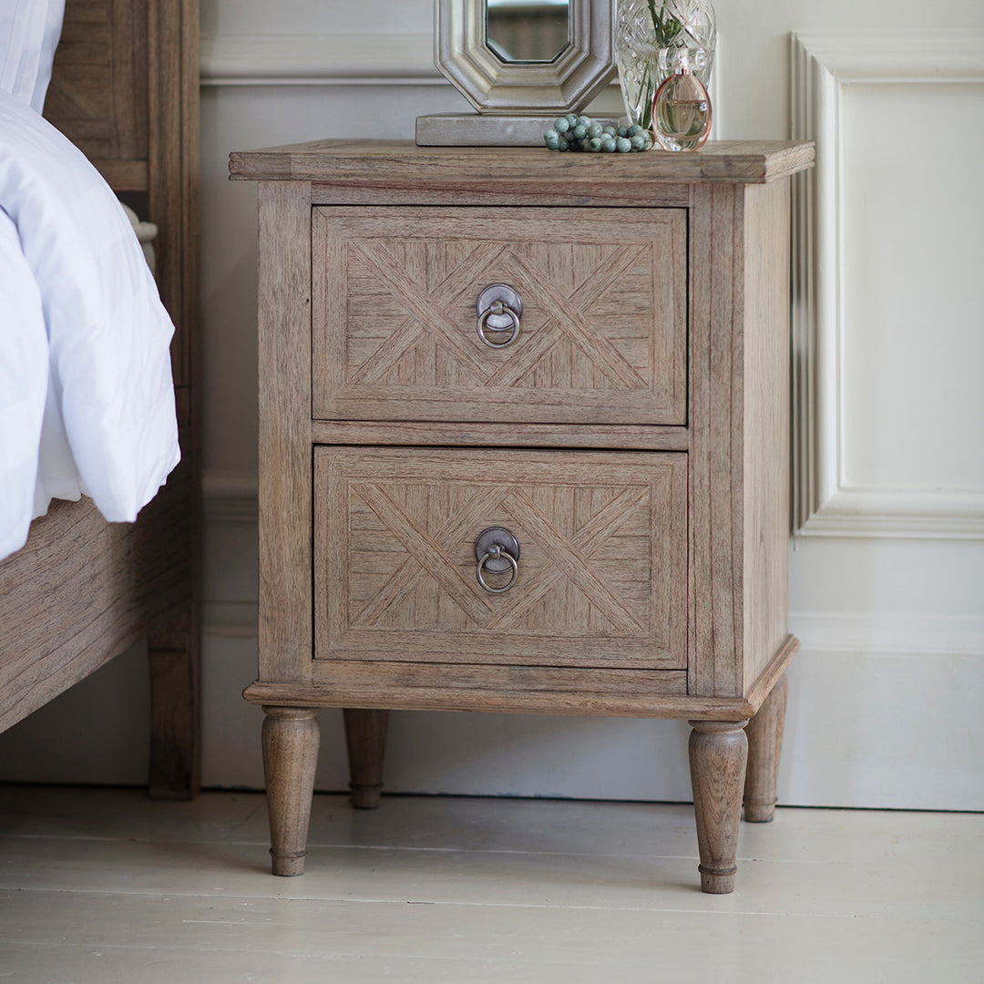 Two Drawer Bedside Table - Meredith
