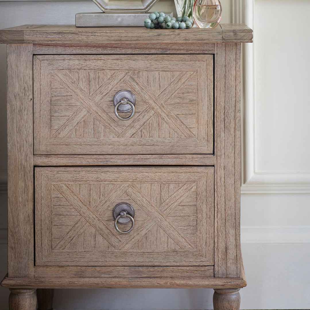 Two Drawer Bedside Table - Meredith
