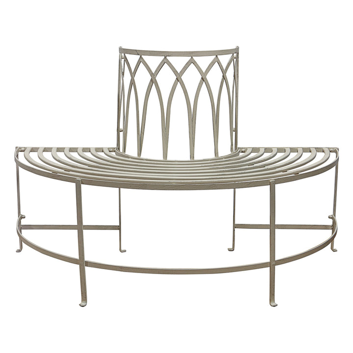 Distressed Metal Tree Bench