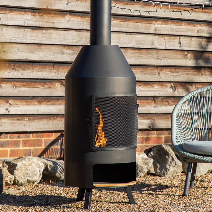 Contemporary Chiminea with Pizza Shelf
