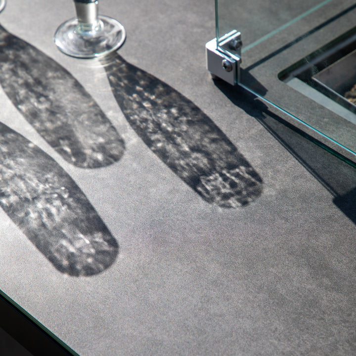 Large Contemporary Sofa Dining Set with Fire Pit Table