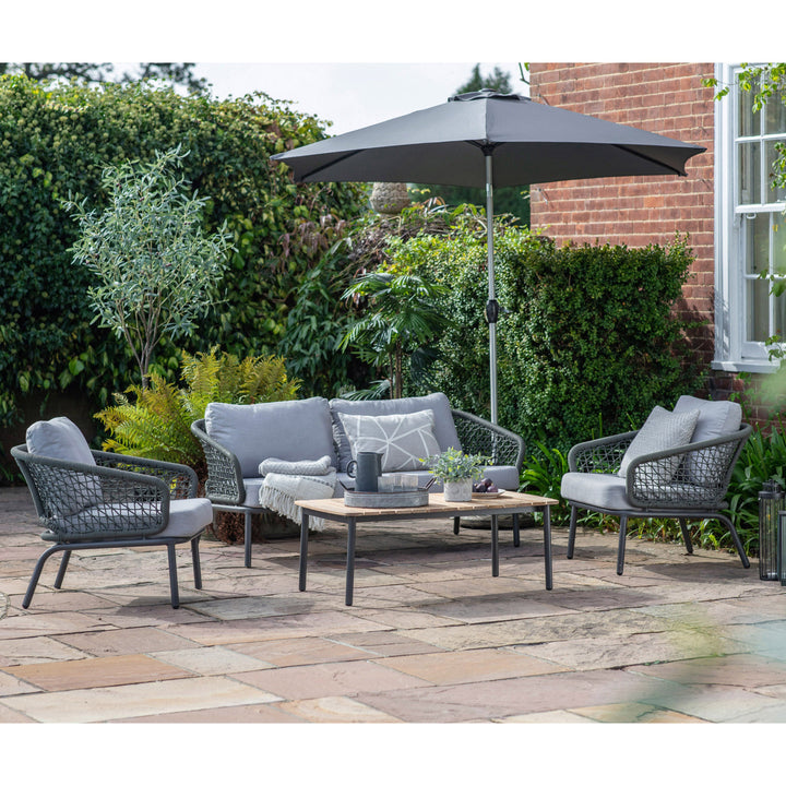 Rope Weave and Teak Lounge Set