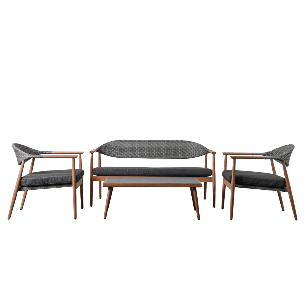 Contemporary Four Seater Sofa Set with Coffee Table