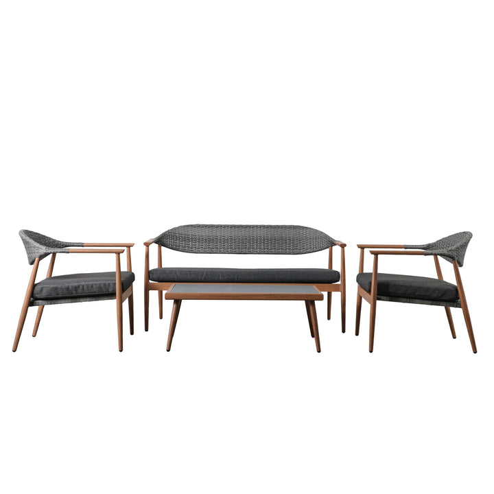 Contemporary Four Seater Sofa Set with Coffee Table