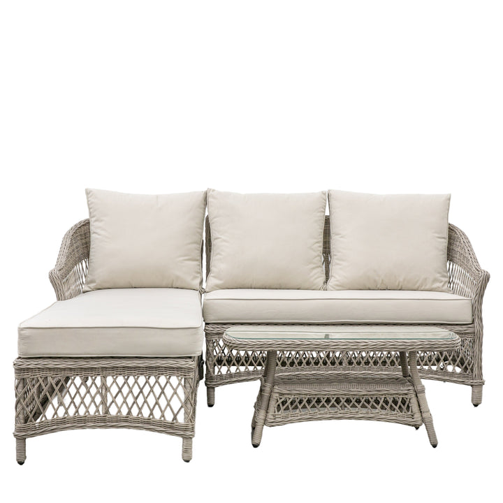 Open Weave Chaise Sofa Set