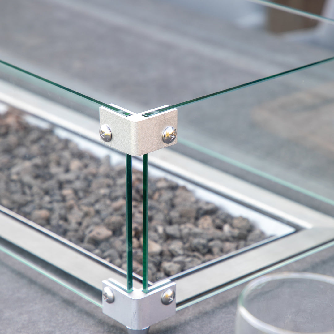 Contemporary Eight Seater Bar Dining Set with Fire Pit Table