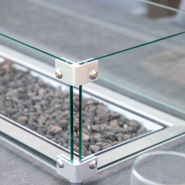 Contemporary Eight Seater Bar Dining Set with Fire Pit Table