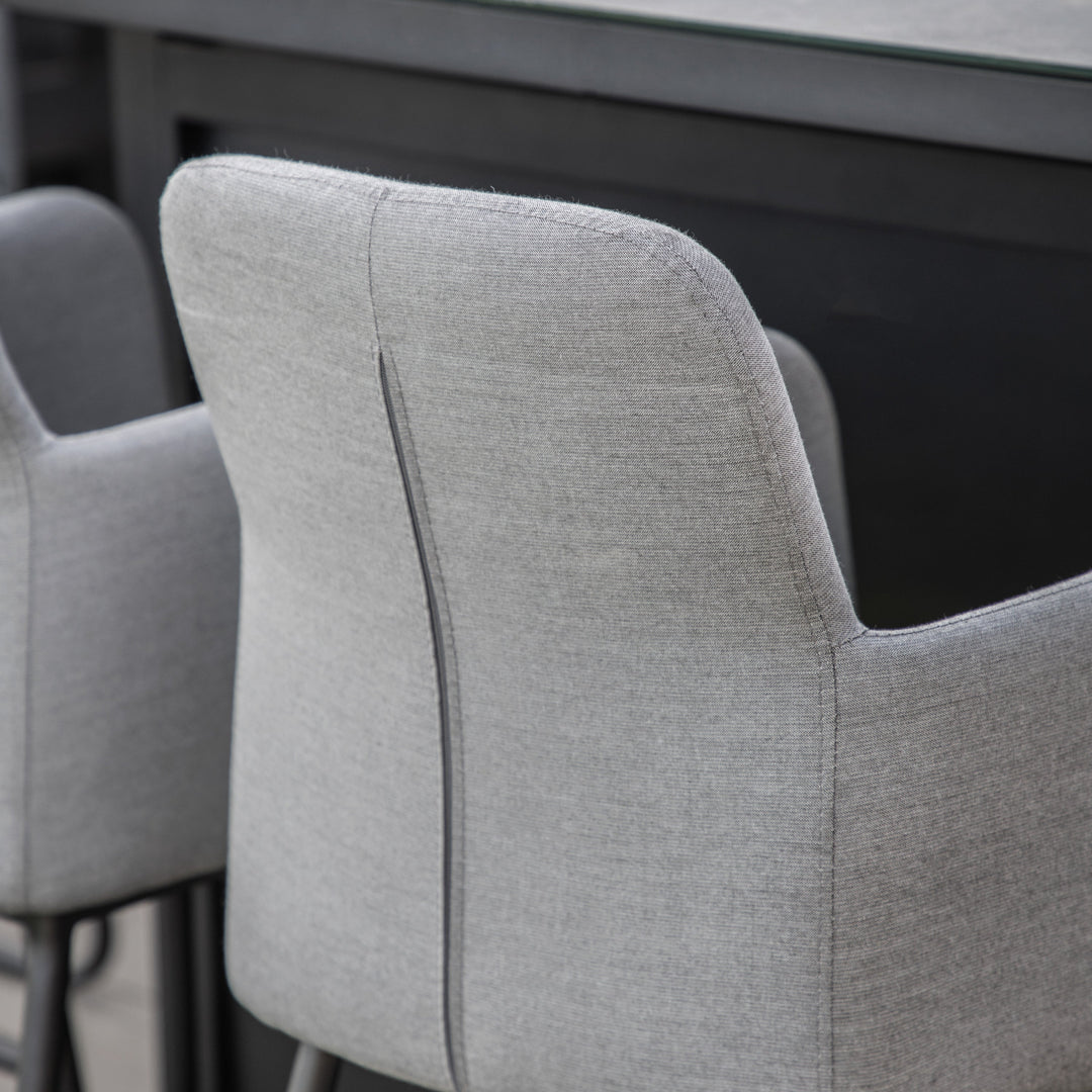 Contemporary Eight Seater Bar Dining Set with Fire Pit Table