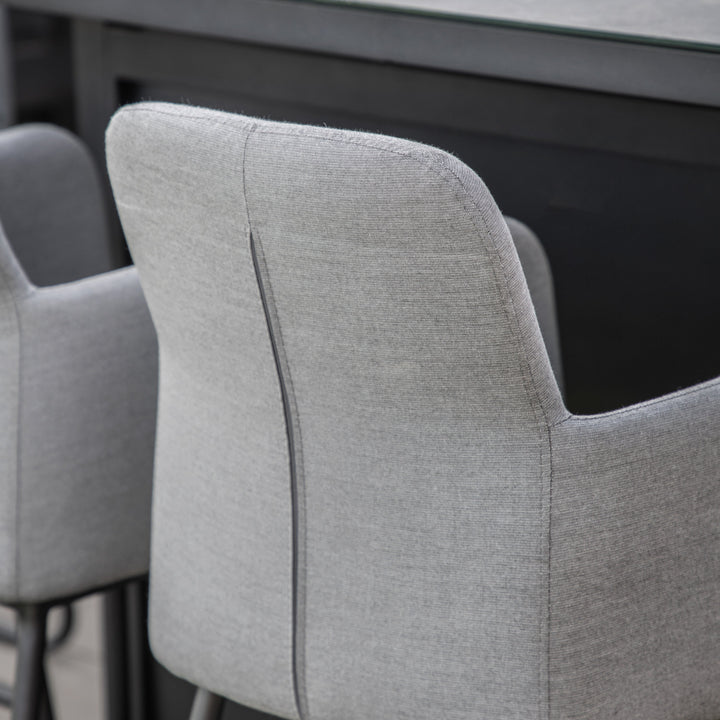 Contemporary Eight Seater Bar Dining Set with Fire Pit Table