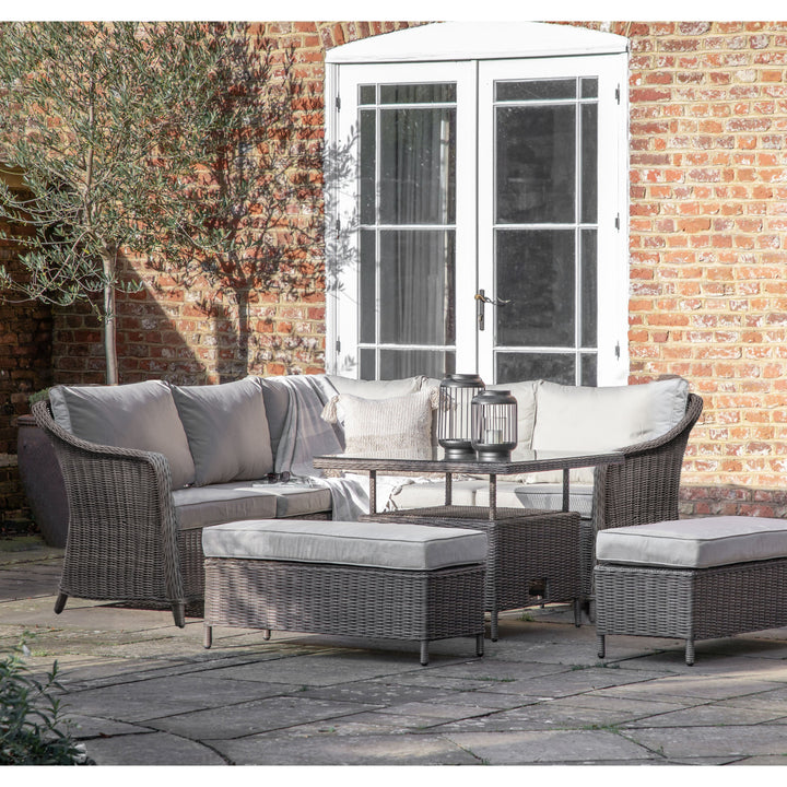 Closed Weave Corner Sofa Set with Square Riser Table