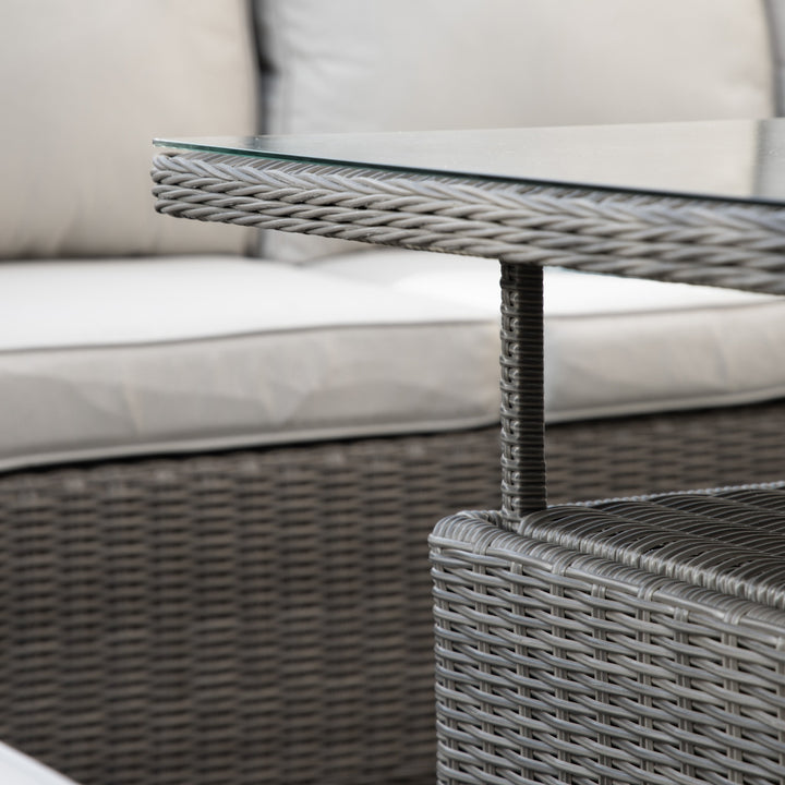 Closed Weave Corner Sofa Set with Square Riser Table