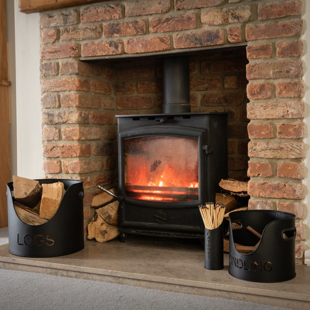 Logs, Kindling and Matchstick holder - Black