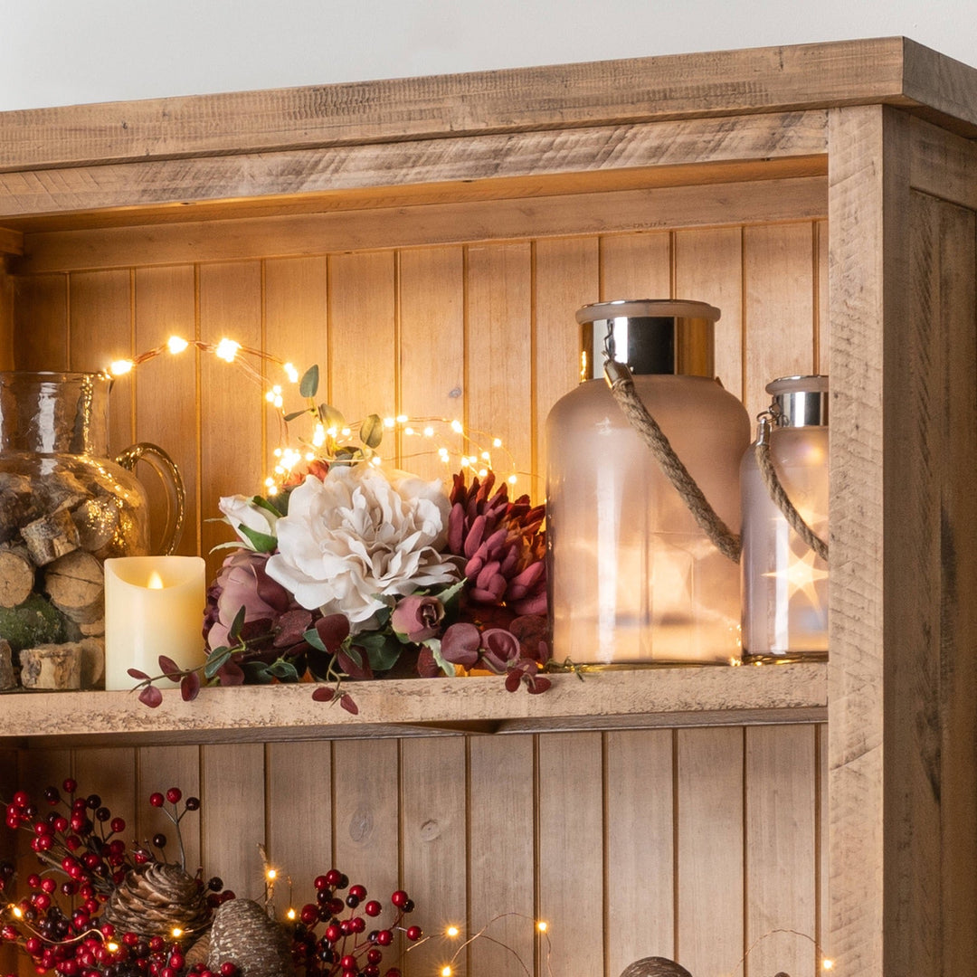 Large Frosted Glass Lantern with Rope Detail and Interior LED