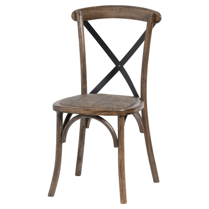 Dark Oak Cross Back Dining Chair