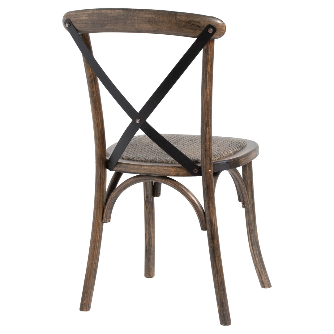 Dark Oak Cross Back Dining Chair