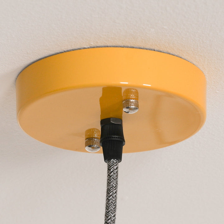 Factory Style Pendant Light - Yellow Enamel