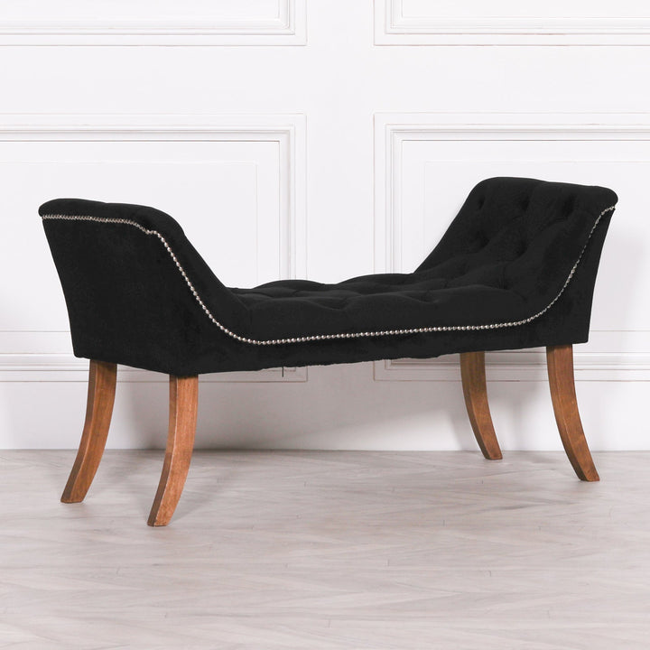 Velvet bench - Black