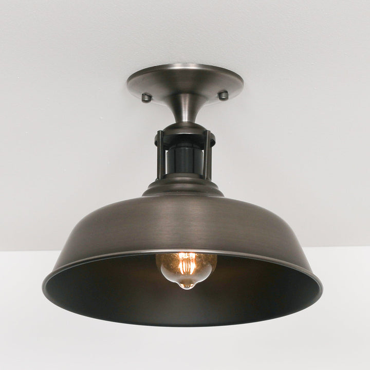 Brushed Silver Industrial Ceiling Light