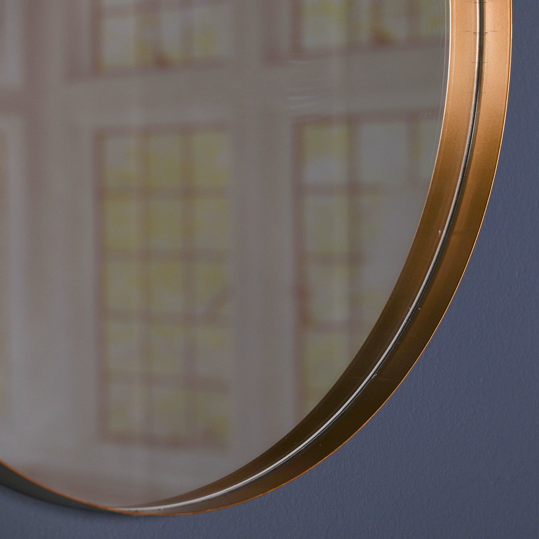 Large Gold Round Wall Mirror