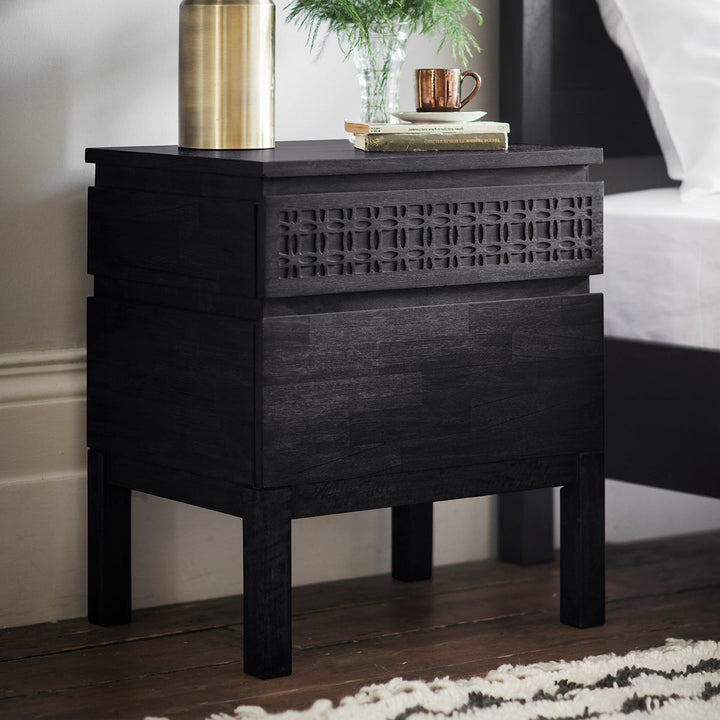 Bedside Table 2 drawers - Boho boutique