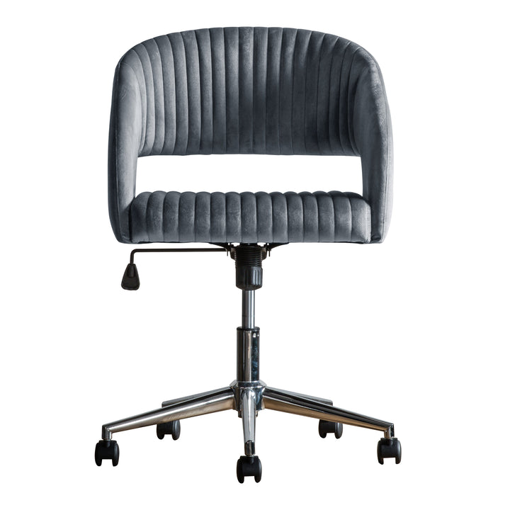 Swivel Desk Chair - Charcoal Velvet