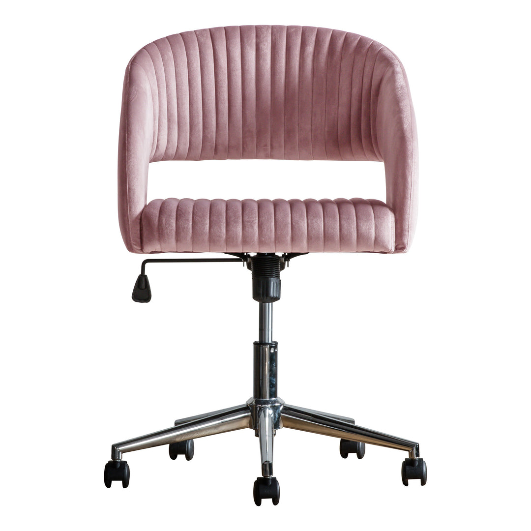 Swivel Desk Chair - Pink Velvet