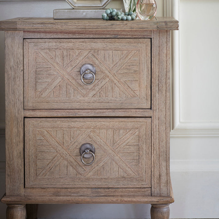 Two Drawer Bedside Table - Meredith