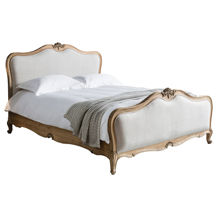 Linen 5' King Size Upholstered Bedframe - Weathered Chic