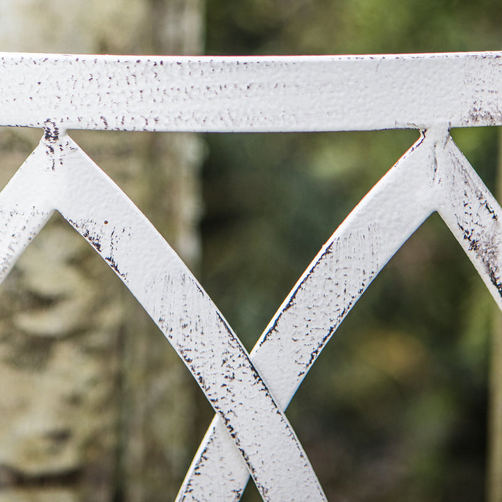 Distressed Metal Tree Bench