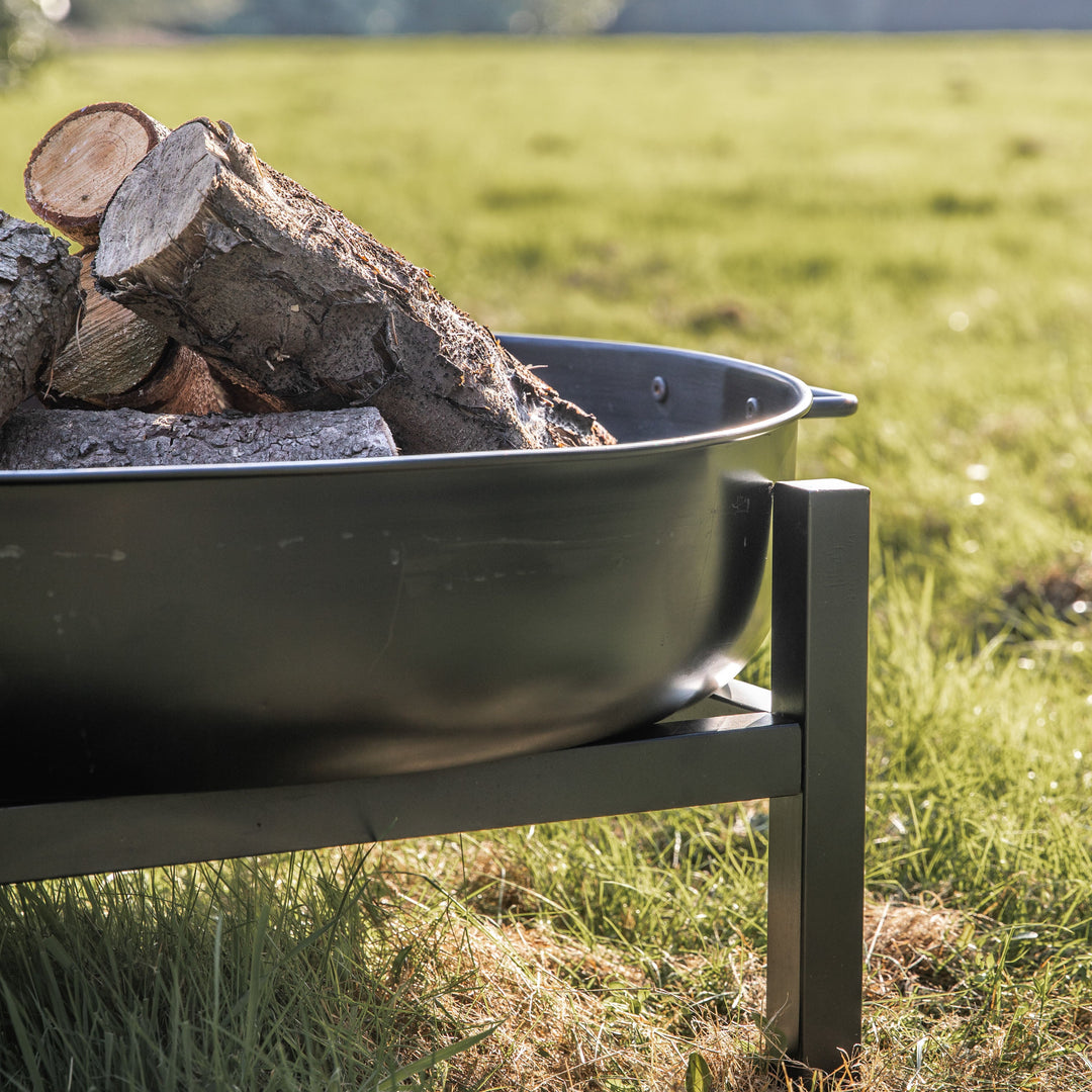 Contemporary Fire Pit with Square Base