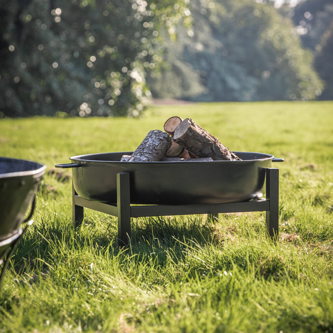 Contemporary Fire Pit with Square Base