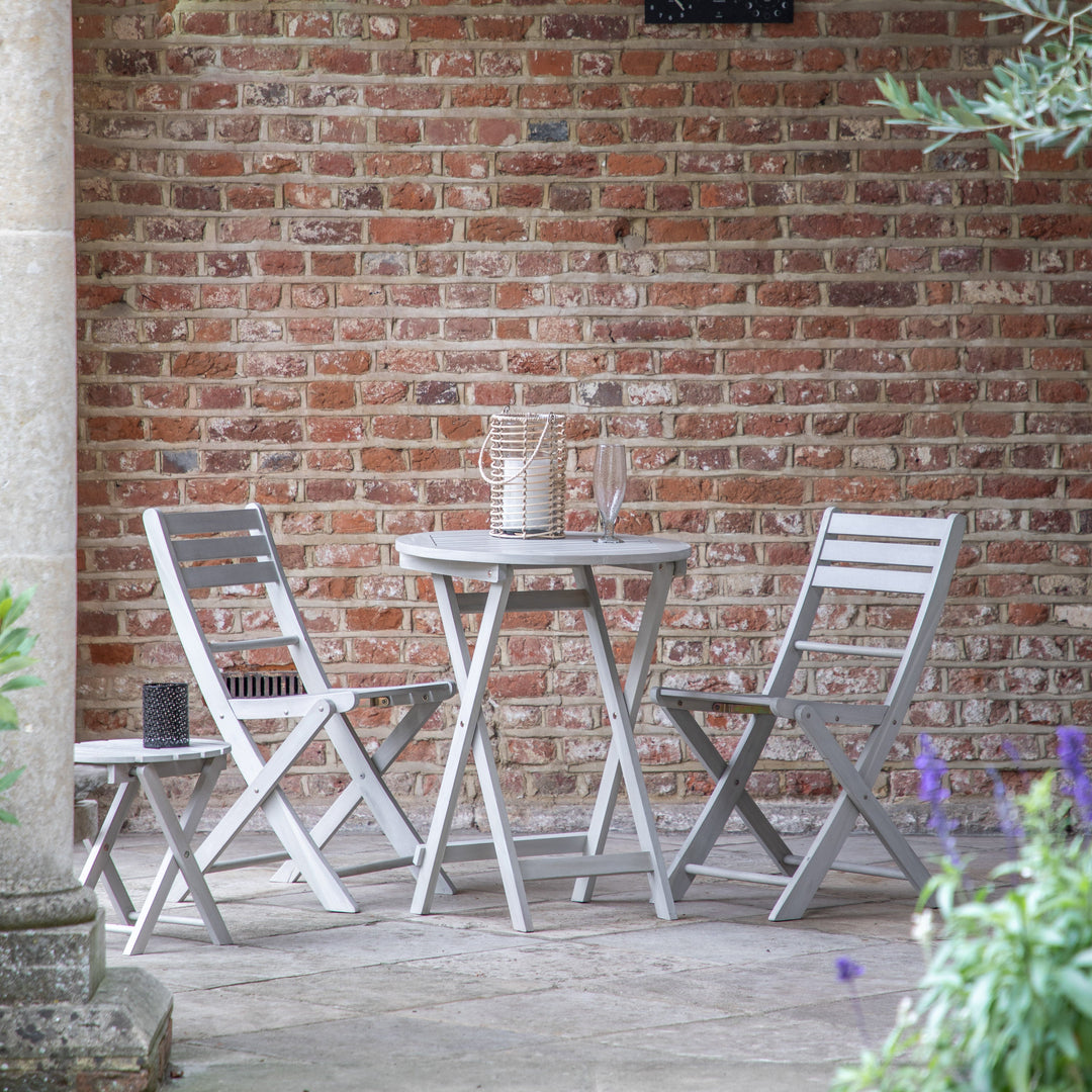 Whitewash Acacia Bistro Set