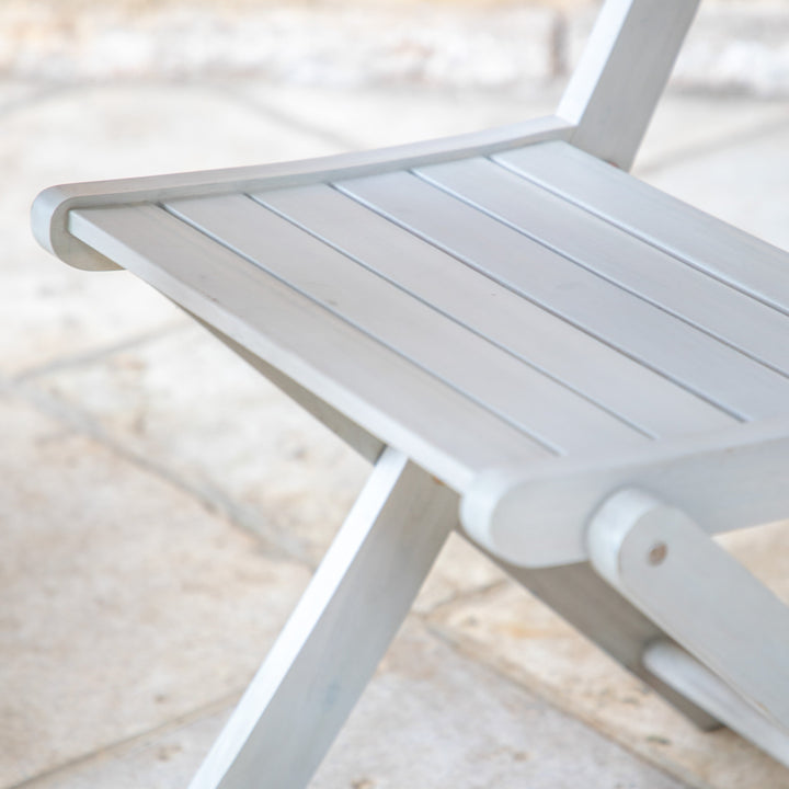 Whitewash Acacia Bistro Set