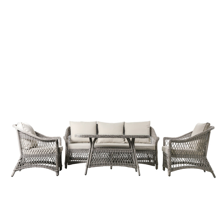 Open Weave Sofa Dining Set