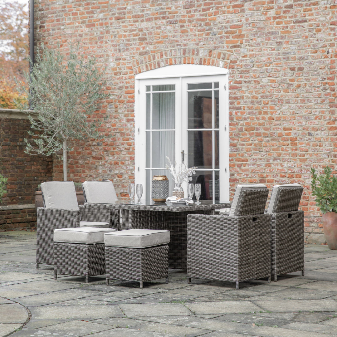 Rattan Eight Seater Cube Dining Set