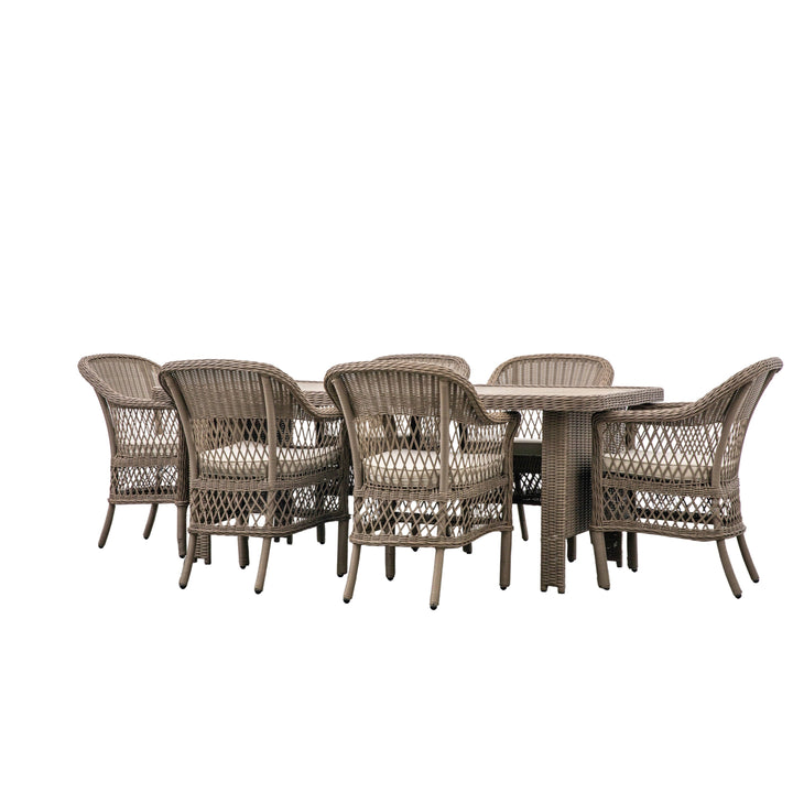 Open Weave Six Seater Dining Set
