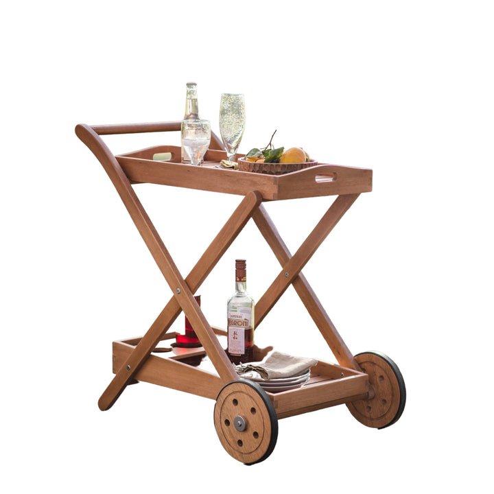 Traditional Outdoor Wooden Drinks Trolley