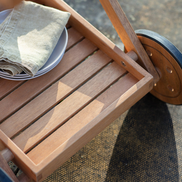 Traditional Outdoor Wooden Drinks Trolley