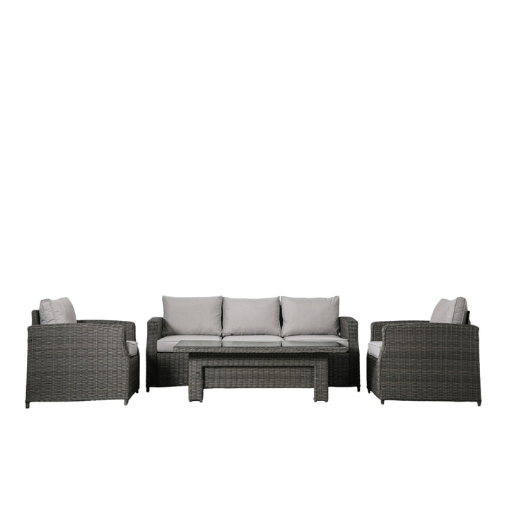 Closed Weave Sofa Set with Riser Table