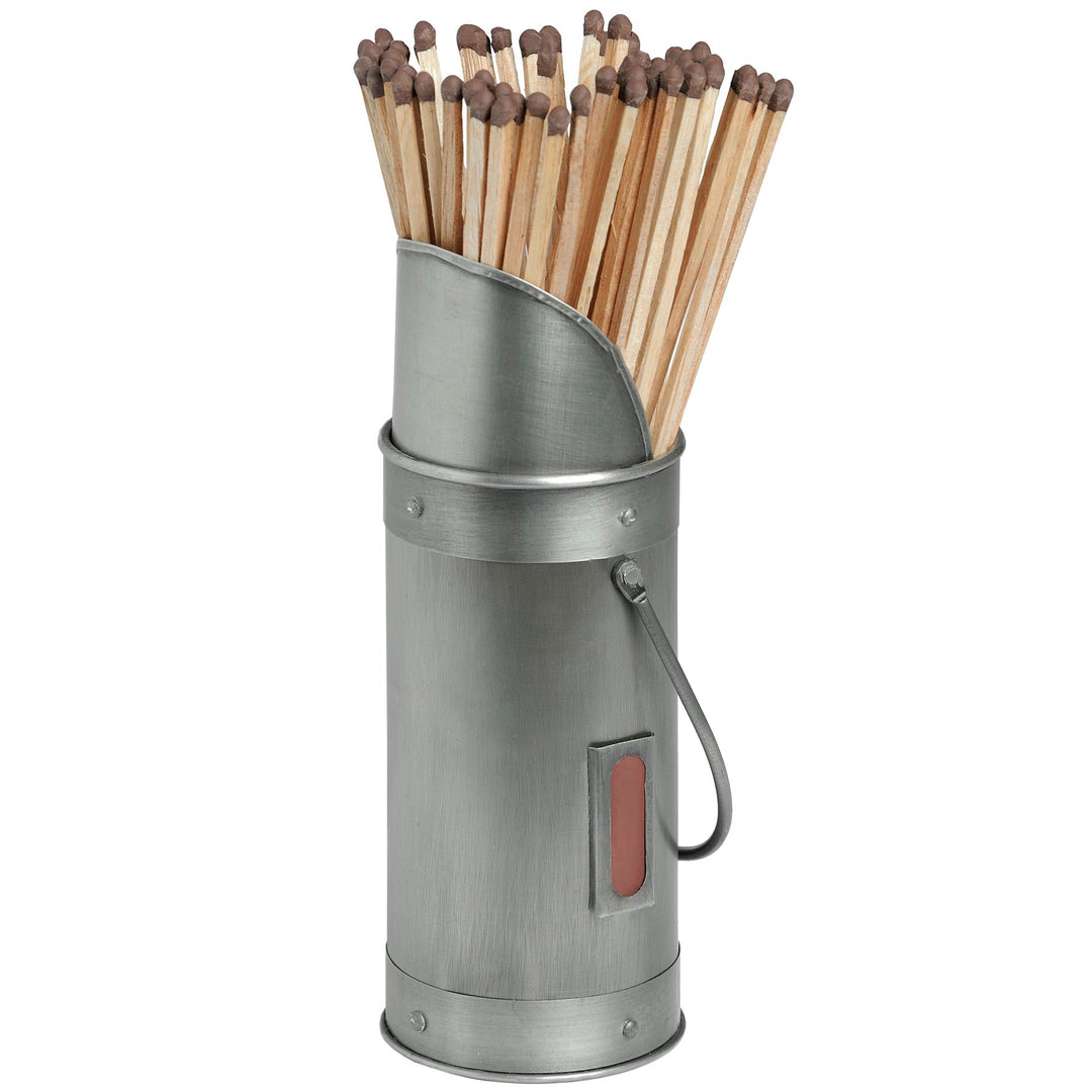 Matchstick Holder with matches - Pewter finish
