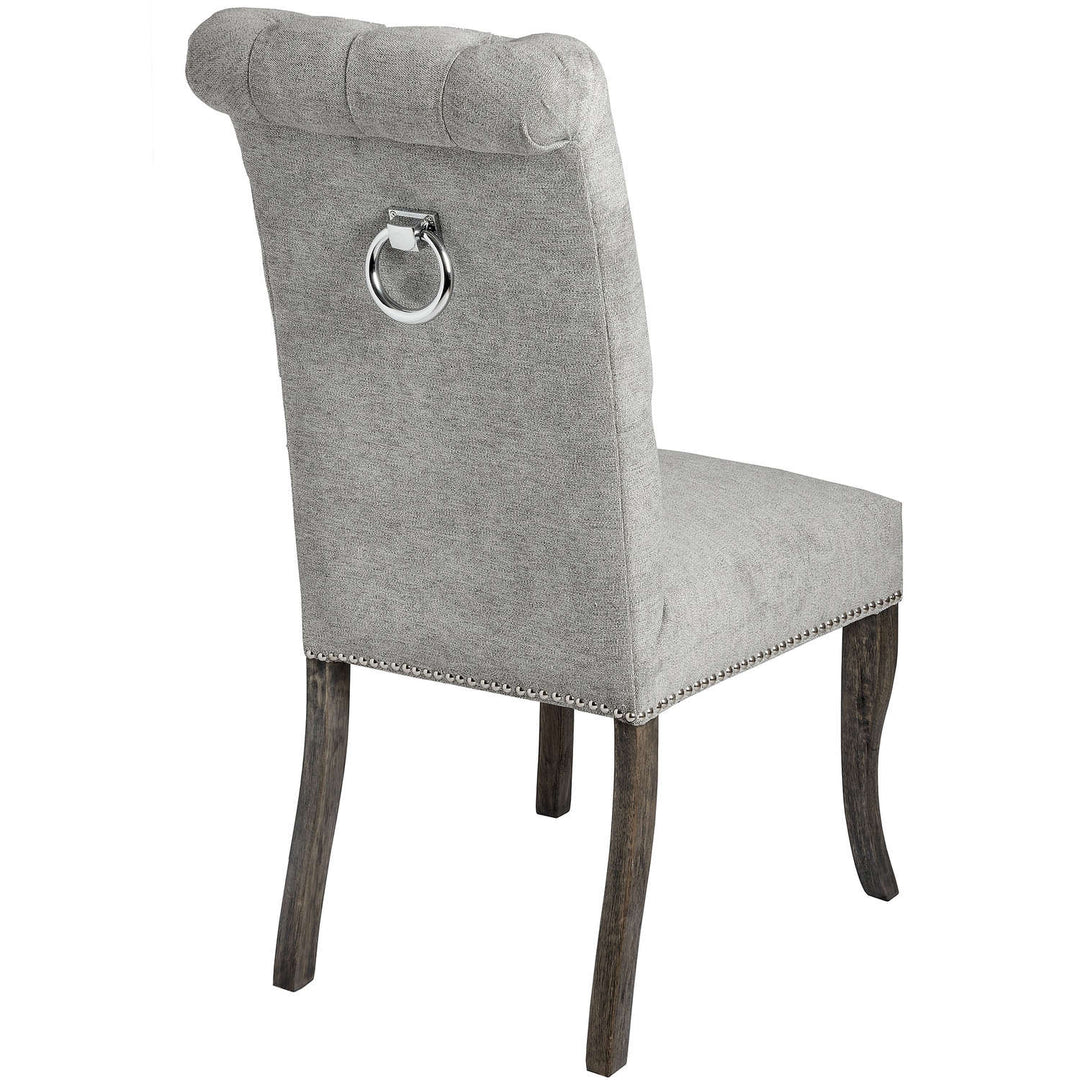 Dining Chair with ring pull - Silver