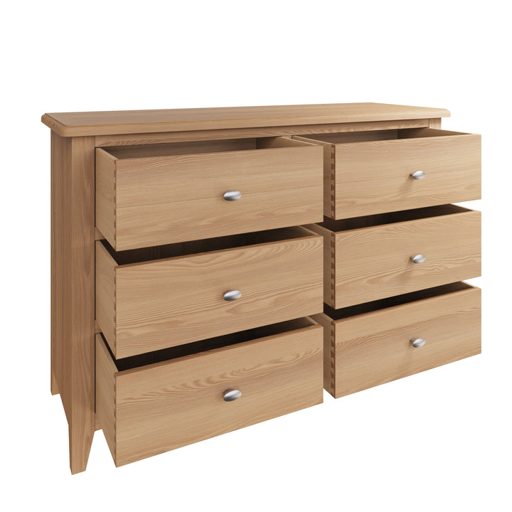 Grafton Oak Wide Chest of drawers