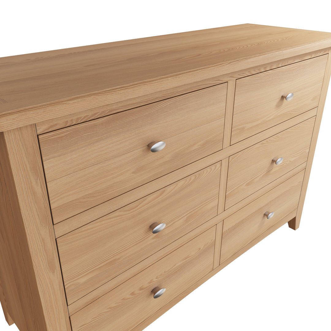 Grafton Oak Wide Chest of drawers